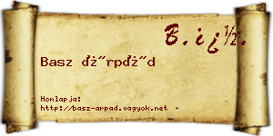 Basz Árpád névjegykártya